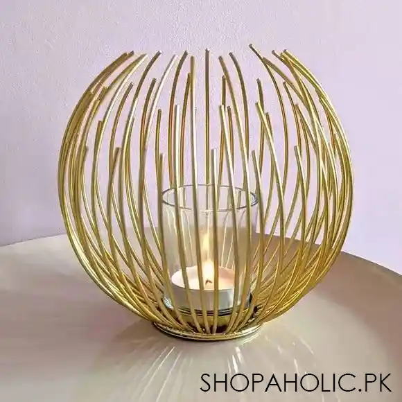 geometric metal candle holder main image