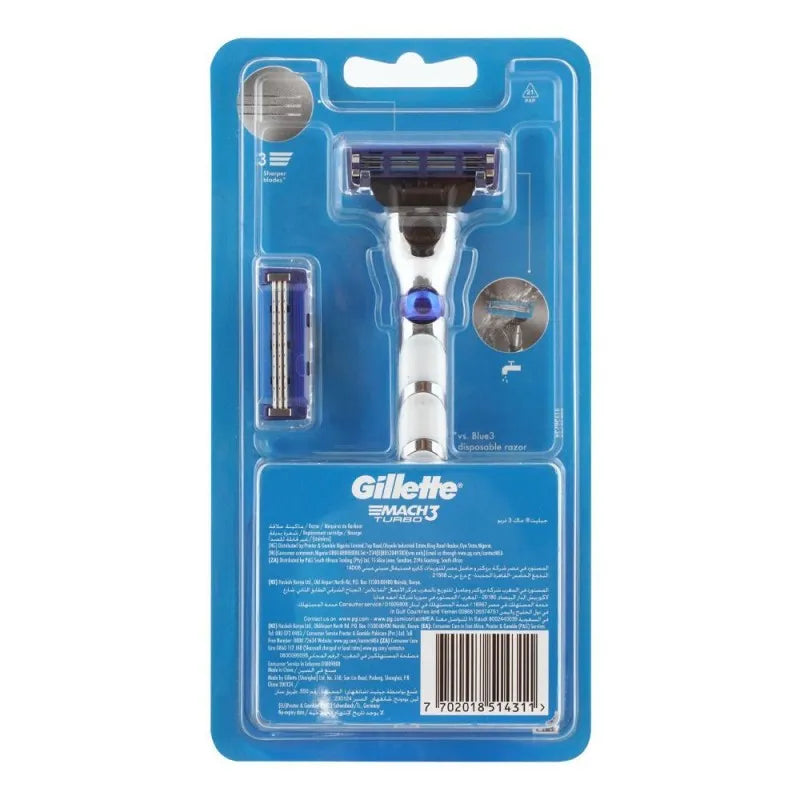 gillette mach 3 turbo 3d razor + cartriges 2 pack main image