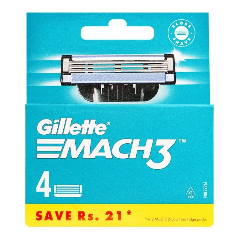 gillette mach3 cartridges, razor blades, 4 pack image2