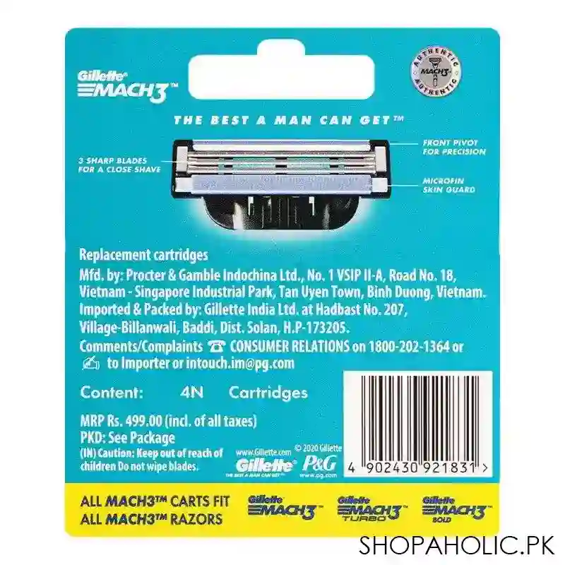 gillette mach3 cartridges, razor blades, 4 pack image3