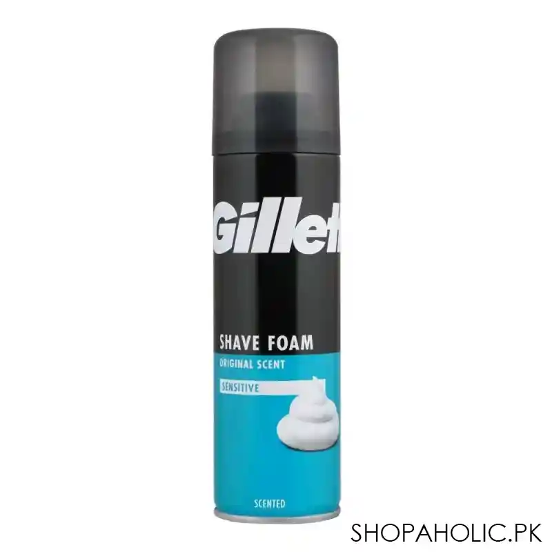 gillette original scented sensitive shave foam, 200ml main image