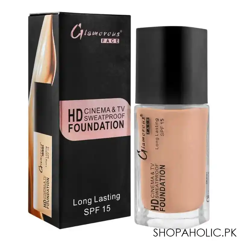 glamorous face hd cinema & tv waterproof long lasting foundation, 08 classic tan, gf7822 main image