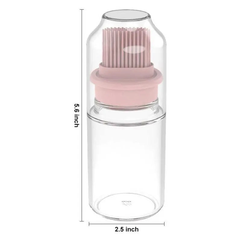 glass oil bottle with integrated silicone baster brush image2