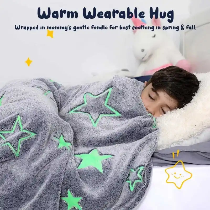 glow in the dark throw blanket for kids main image