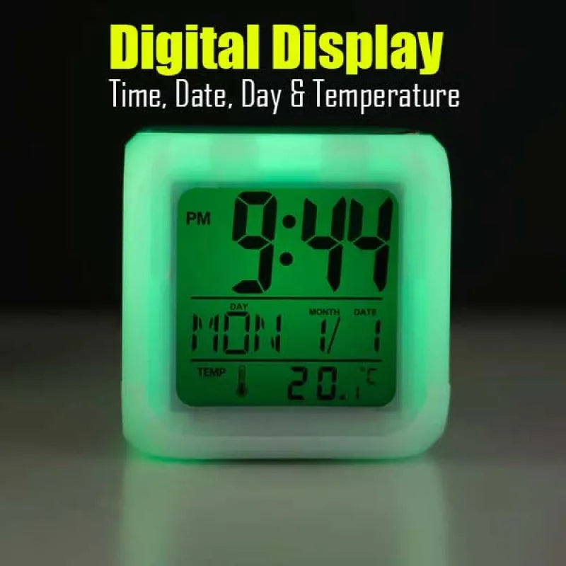 glowing led color change digital alarm clock image4