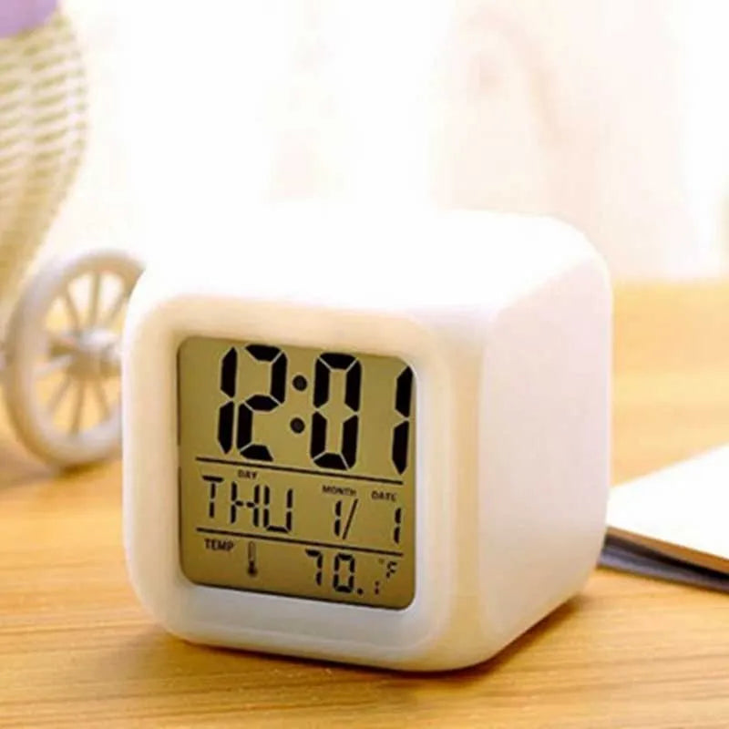 glowing led color change digital alarm clock main image