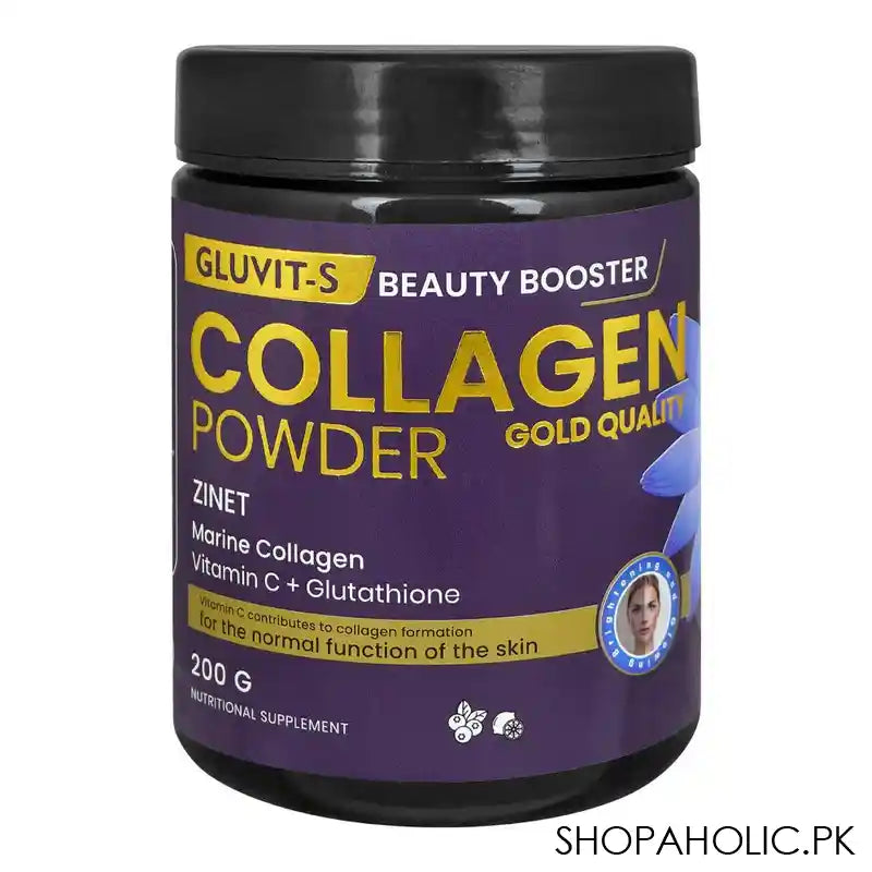 Gluvit's Collagen Powder, Marine Collagen, Vitamin C & Glutathione, Nutritional Supplement, 200g - Main Image