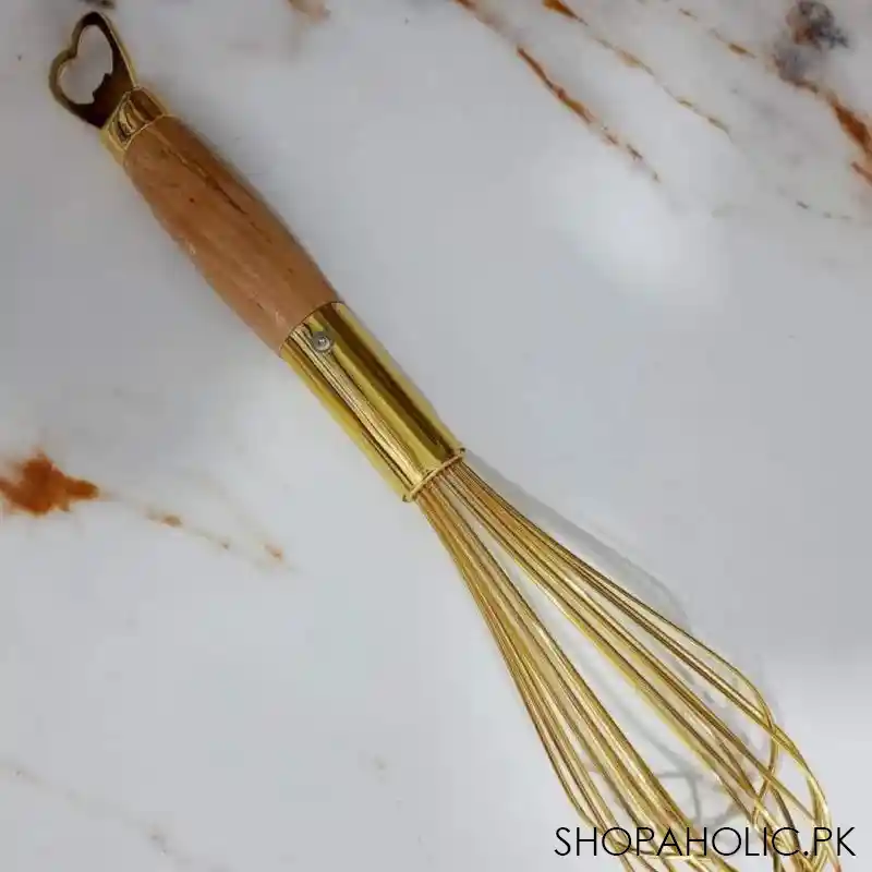 gold wooden egg beater main image