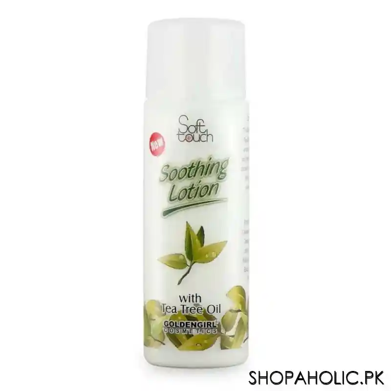 golden girl cosmetics soft touch soothing lotion with tea tree oil, 120ml main image