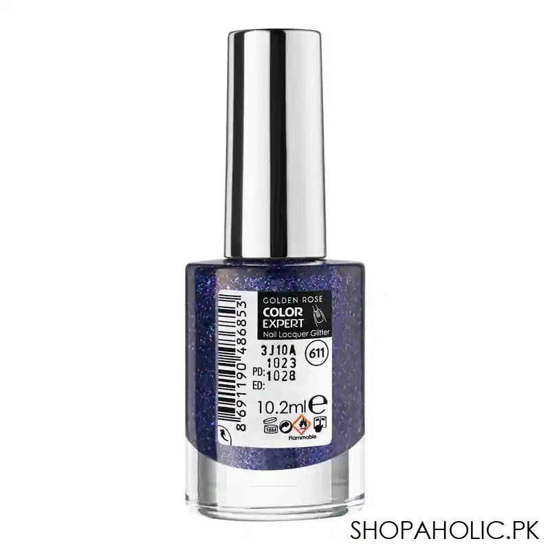 Golden Rose Color Expert Glitter Nail Polish/Lacquer, 611 - Image 2