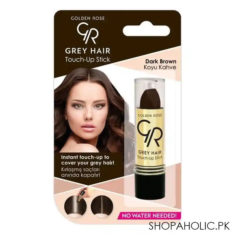 golden rose grey hair touch up stick, dark brown main image