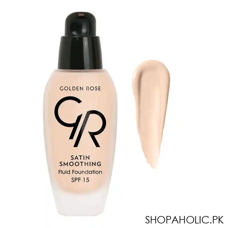 Golden Rose Satin Smoothing Fluid Foundation, 22, Paraben Free, SPF 15 - Image 3