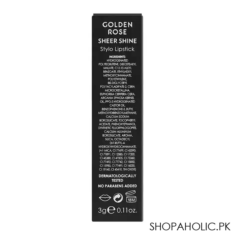 Golden Rose Sheer Shine SPF 25 Stylo Lipstick, 29 - Image 4