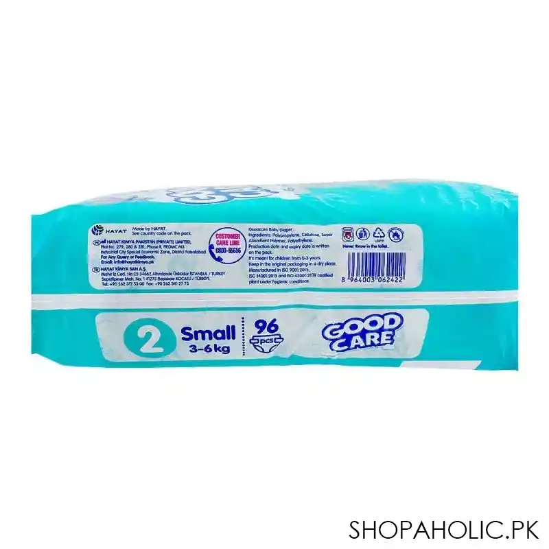 good care baby diaper no. 2 small, 3 6 kg, 96 pack image3