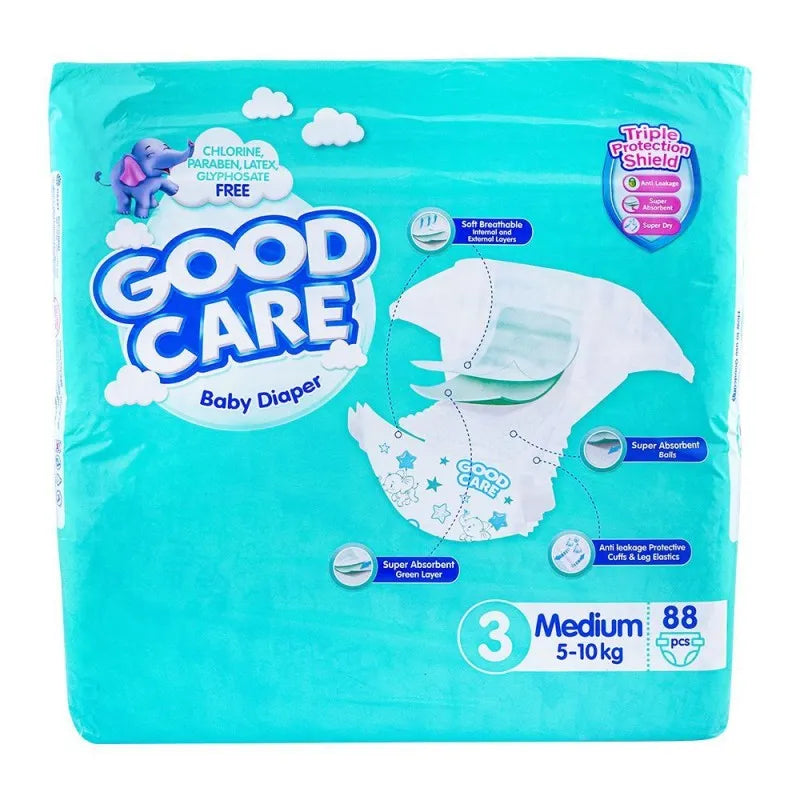 good care baby diaper no. 3, medium size, 5 10 kg, 88 pack image2