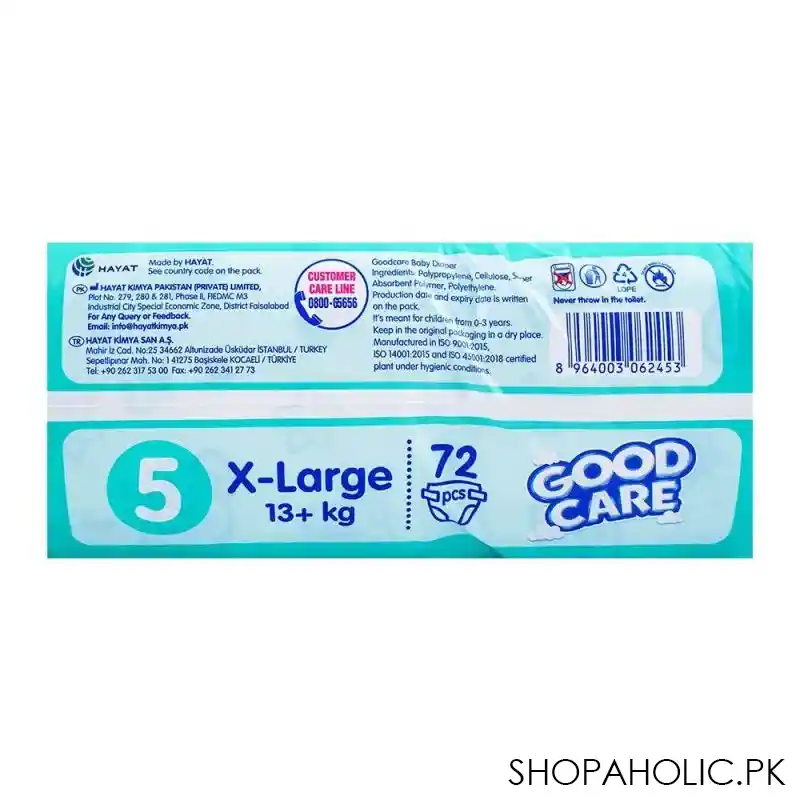 good care baby diaper no. 5 x large, 13+ kg, 72 pack image4