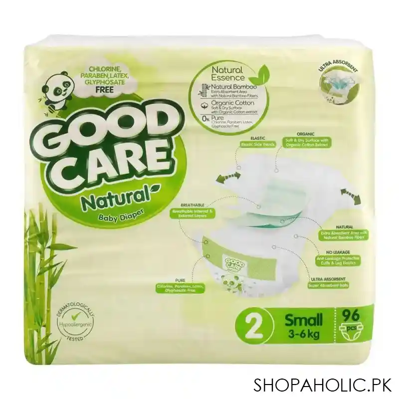 good care natural baby diaper no. 2, small, 3 6 kg, 96 pack image2