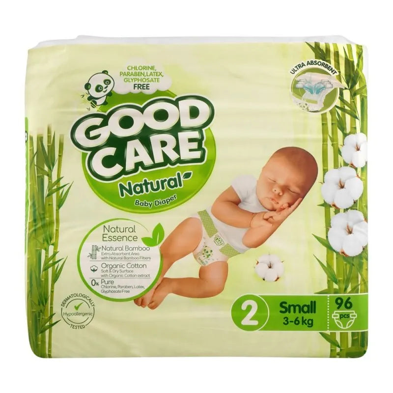 good care natural baby diaper no. 2, small, 3 6 kg, 96 pack main image