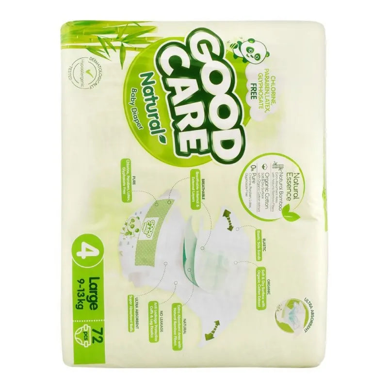 good care natural baby diaper no. 4, large, 9 13 kg, 72 pack image2