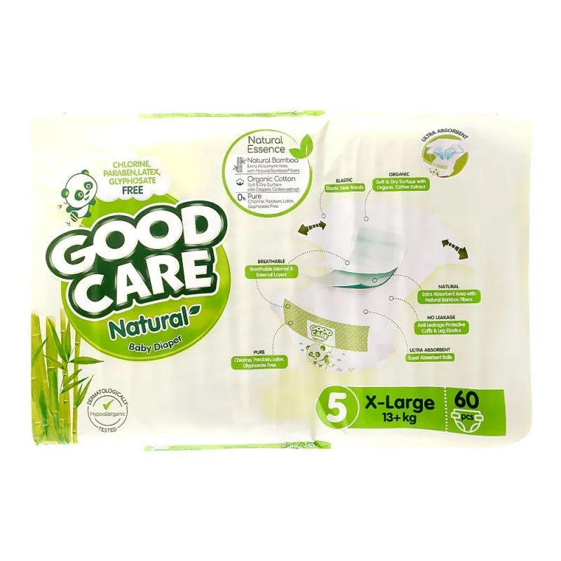 good care natural baby diaper no. 5, x large 13+ kg, 60 pack image2