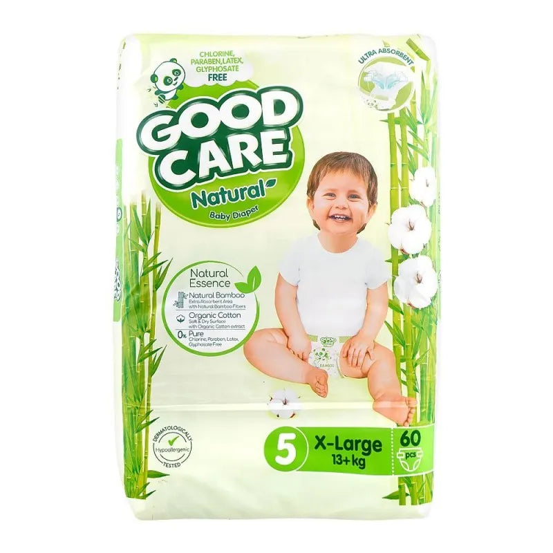 good care natural baby diaper no. 5, x large 13+ kg, 60 pack main image