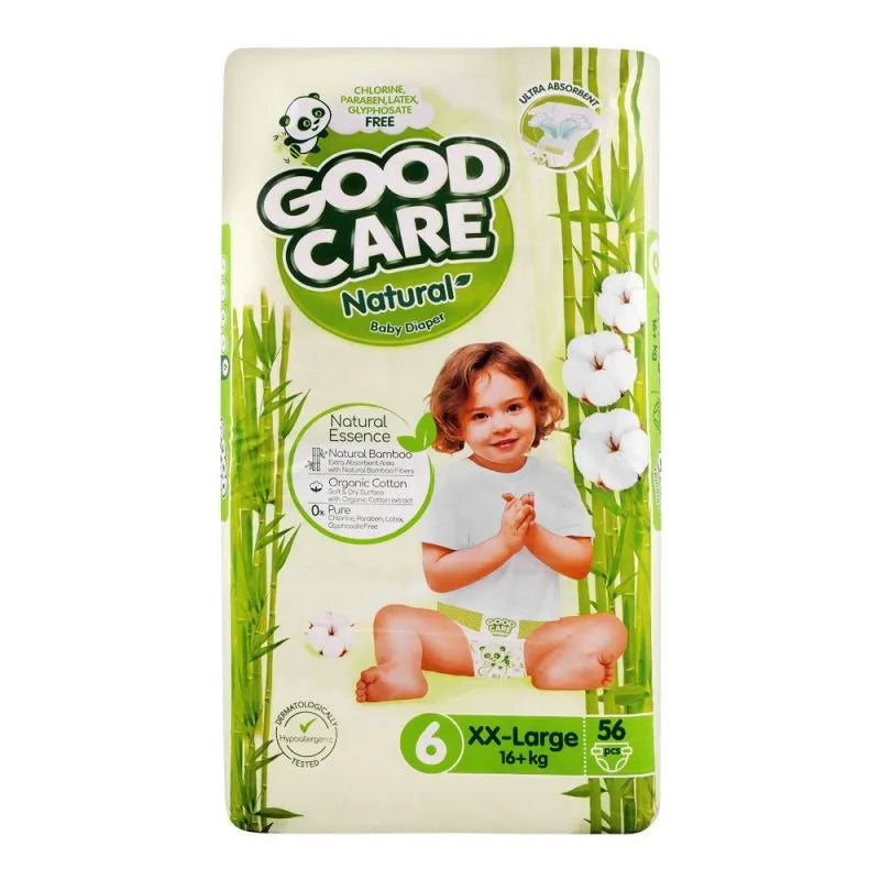 good care natural baby diaper no. 6, xx large, 16+ kg, 56 pack main image