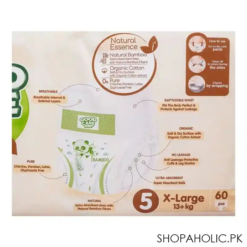 good care natural pants, 5, x large, 13+ kg, 60 pack image4