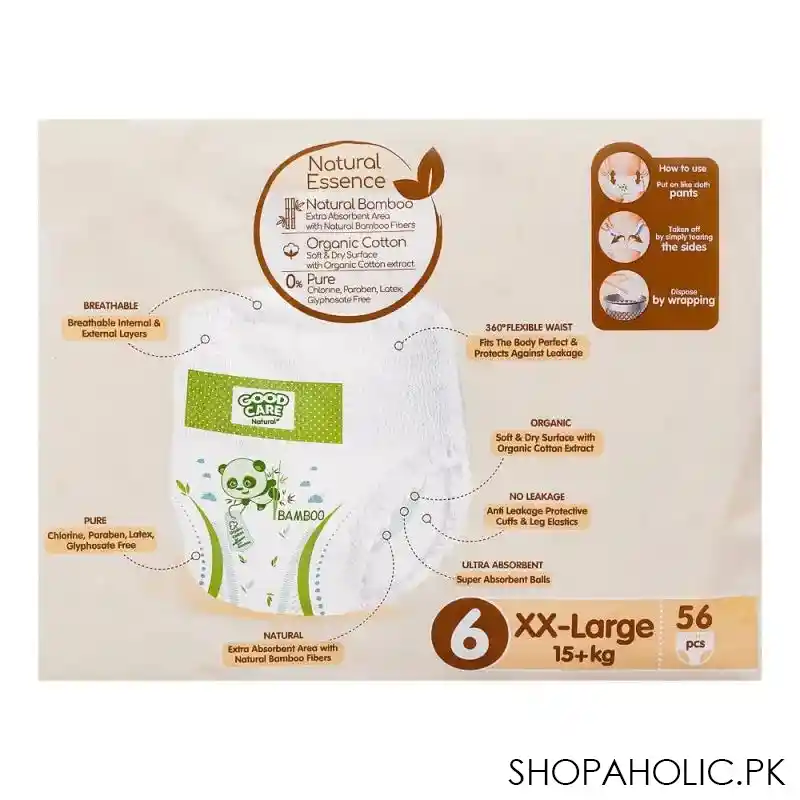 good care natural pants, 6, xx large, 15+ kg, 56 pack image4