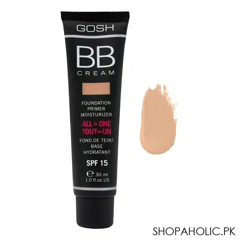 Gosh All-In-One BB Cream, Foundation + Primer + Moisturizer, SPF 15, 03 Warm Beige, 30ml - Main Image