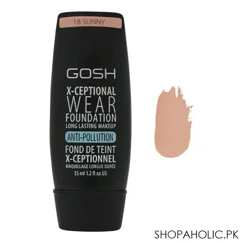 gosh x ceptional wear foundation, 18 sunny, 35ml main image