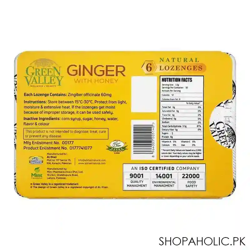 green valley ginger with honey lozenges, 6 pack image3