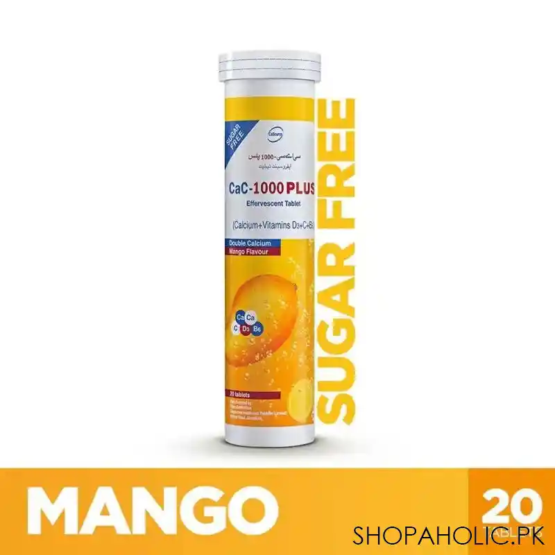 gsk cac 1000 plus mango, sugar free, 20 pack main image