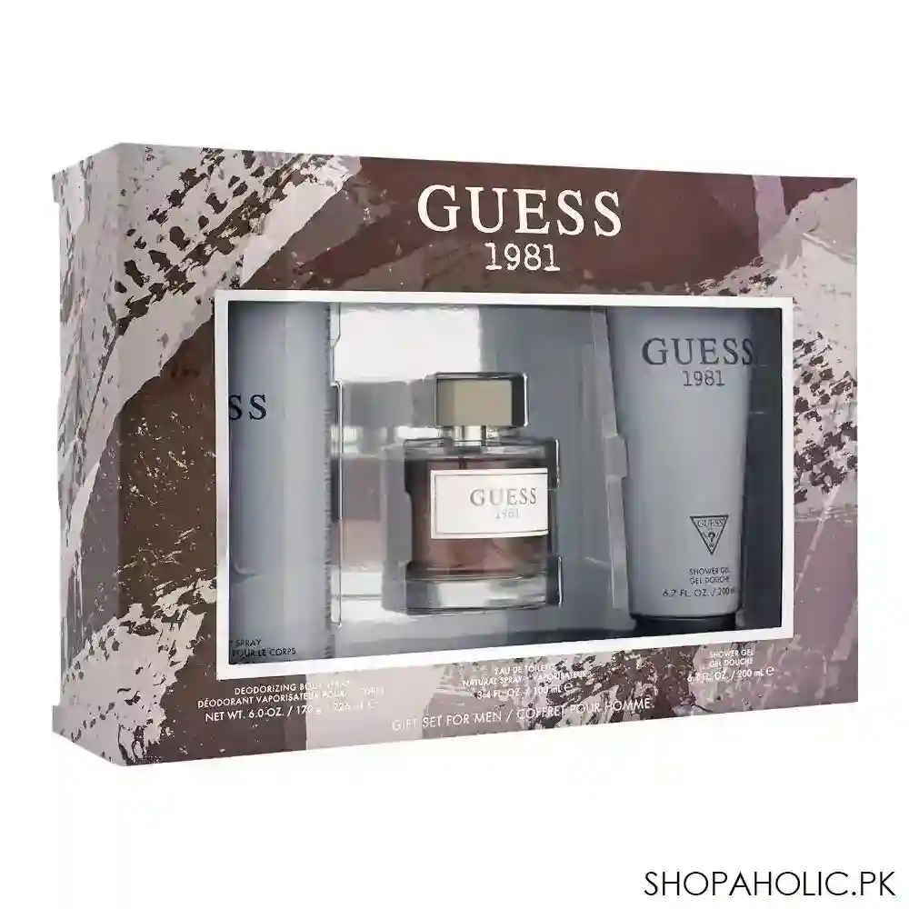 guess 1981 gift set, edt 100ml + body spray 226ml + shower gel 200ml image2