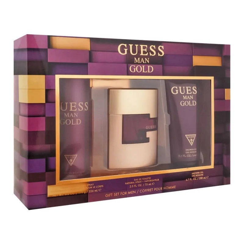 guess man gold set eau de toilette 75ml + body spray 226ml + shower gel, 200ml image2