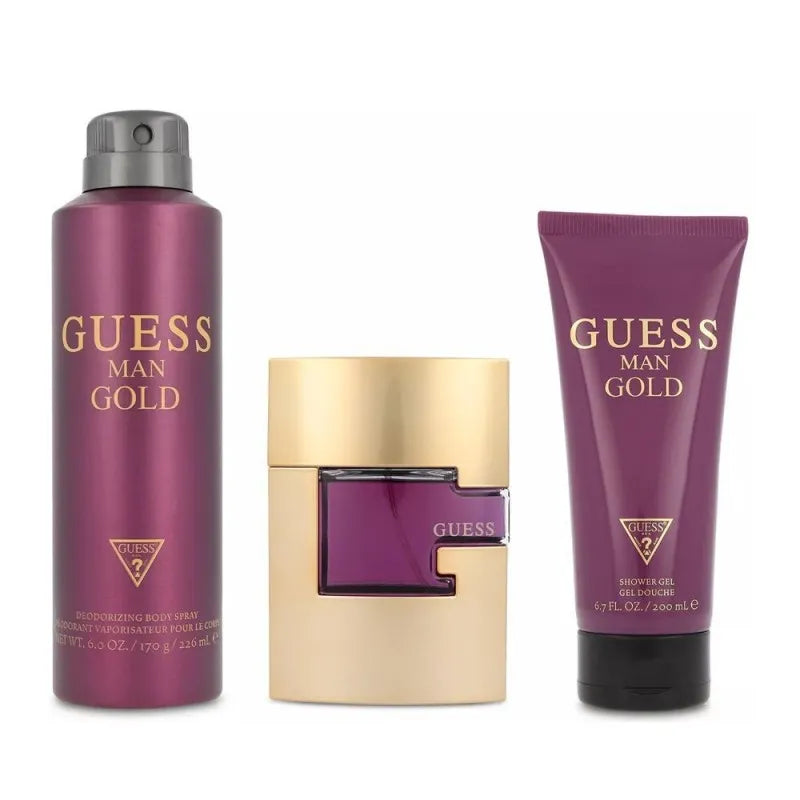 guess man gold set eau de toilette 75ml + body spray 226ml + shower gel, 200ml main image