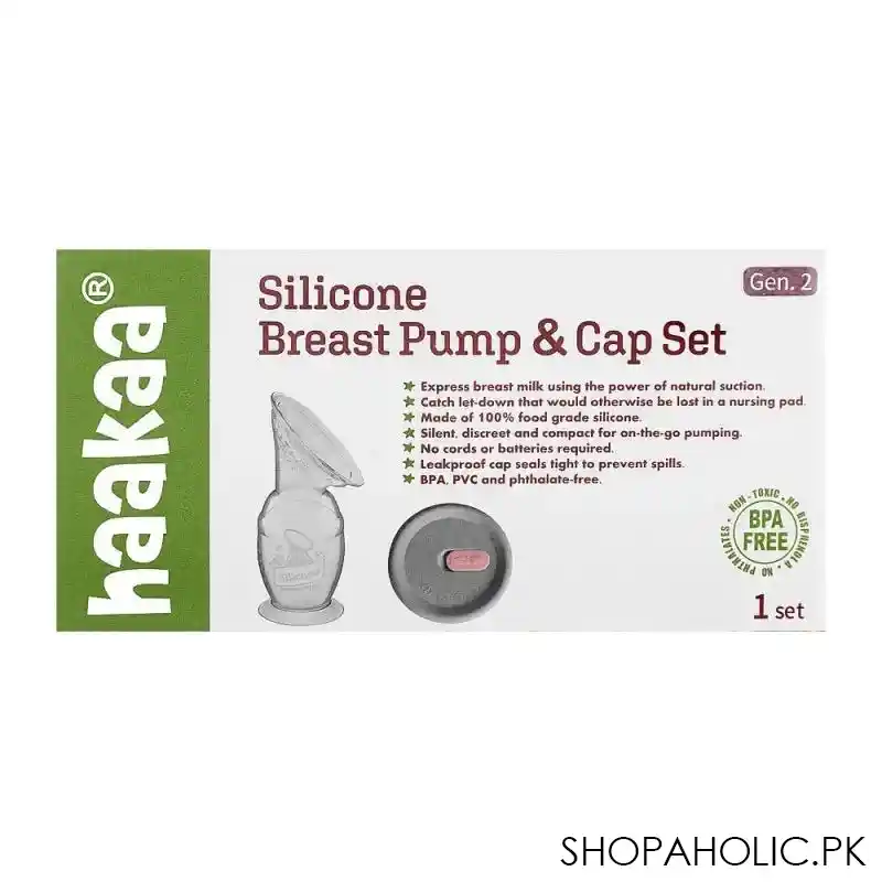 haakaa silicone breast pump & cap set, gen. 2, gbhk040 image2