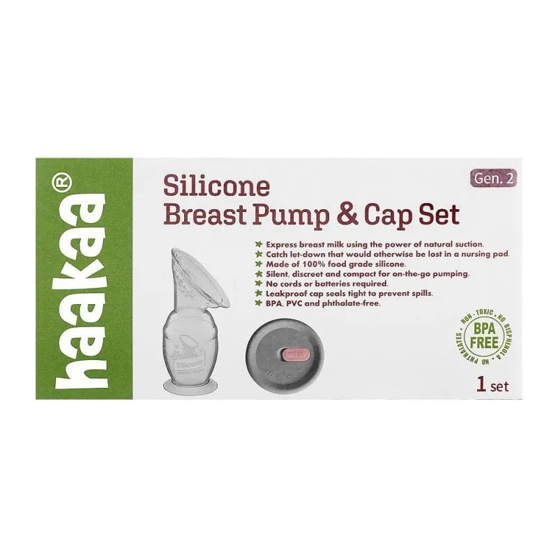 haakaa silicone breast pump & cap set, gen. 2, gbhk040 image2