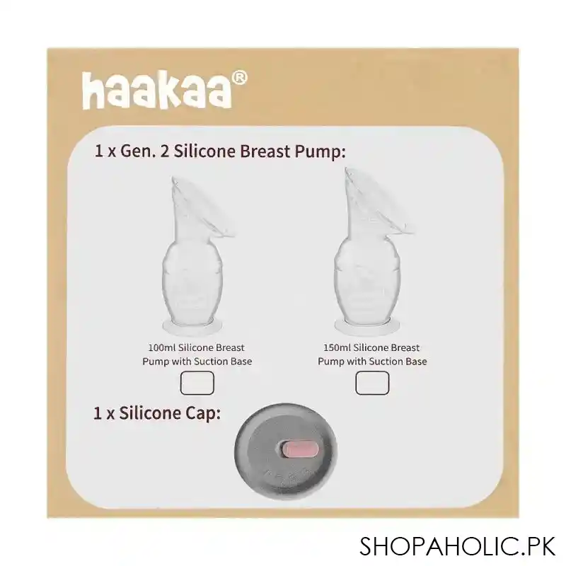 haakaa silicone breast pump & cap set, gen. 2, gbhk040 image3