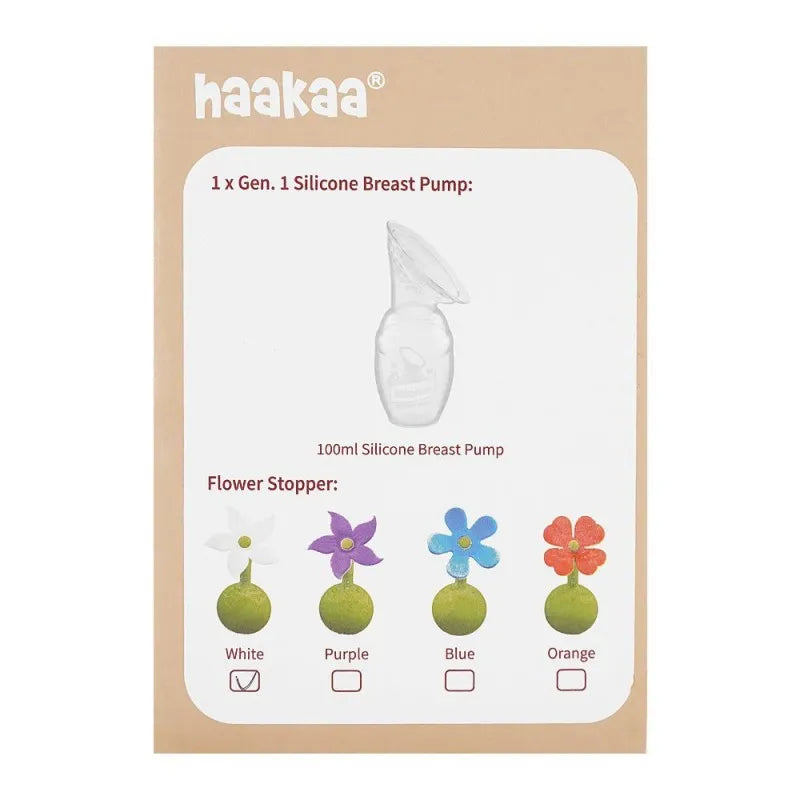 haakaa silicone breast pump & flower stopper set, gen. 1, gbhk020 w image4