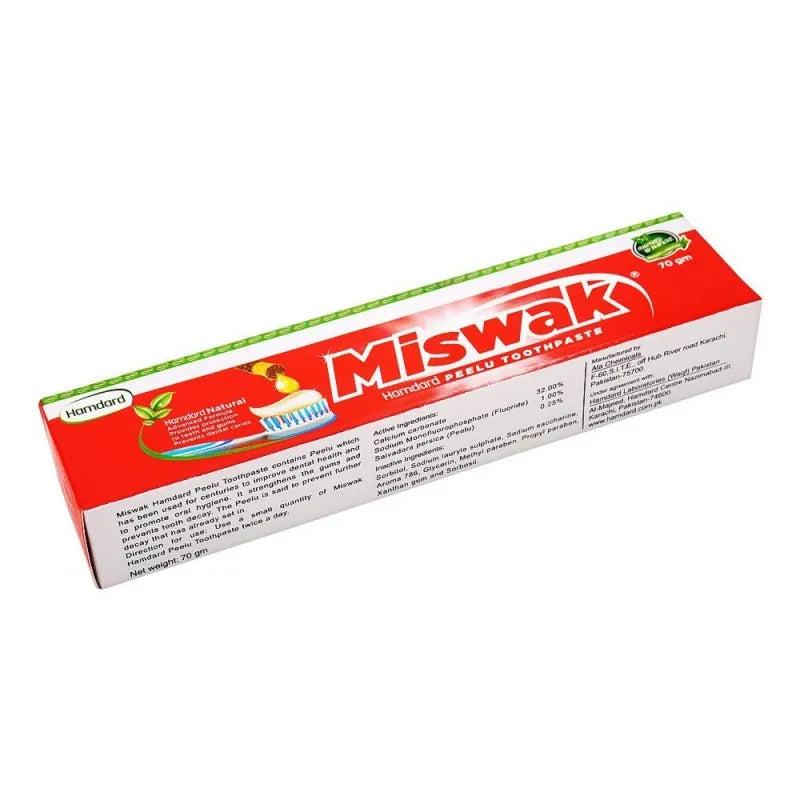 hamdard miswak peelu toothpaste, 70g main image