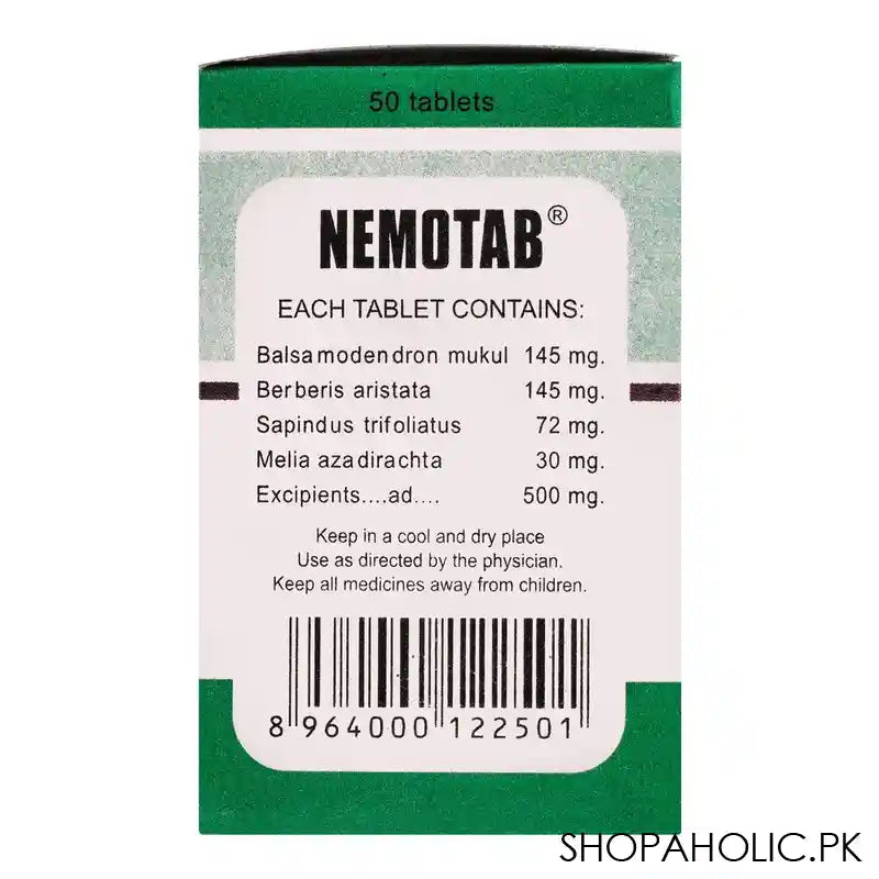 Hamdard Nemotab, 50 Tablets - Image 3