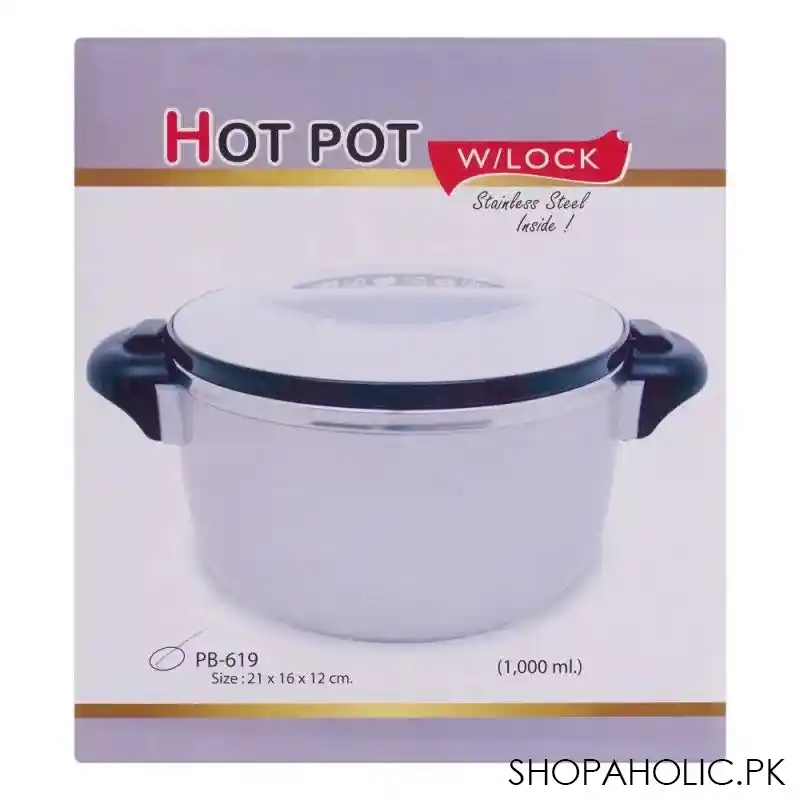 happy ware hot pot with lock, 21x16x12cm, 1000ml, silver, su 619 image5