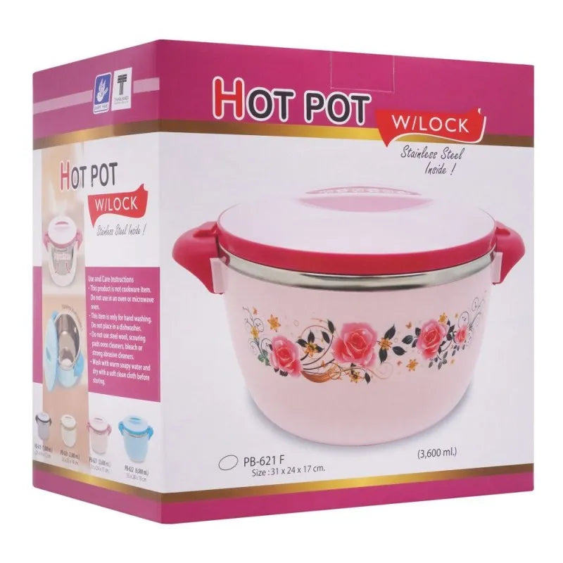 happy ware hot pot with lock, 31x24x17cm, 3600ml, silver, su 621 image4