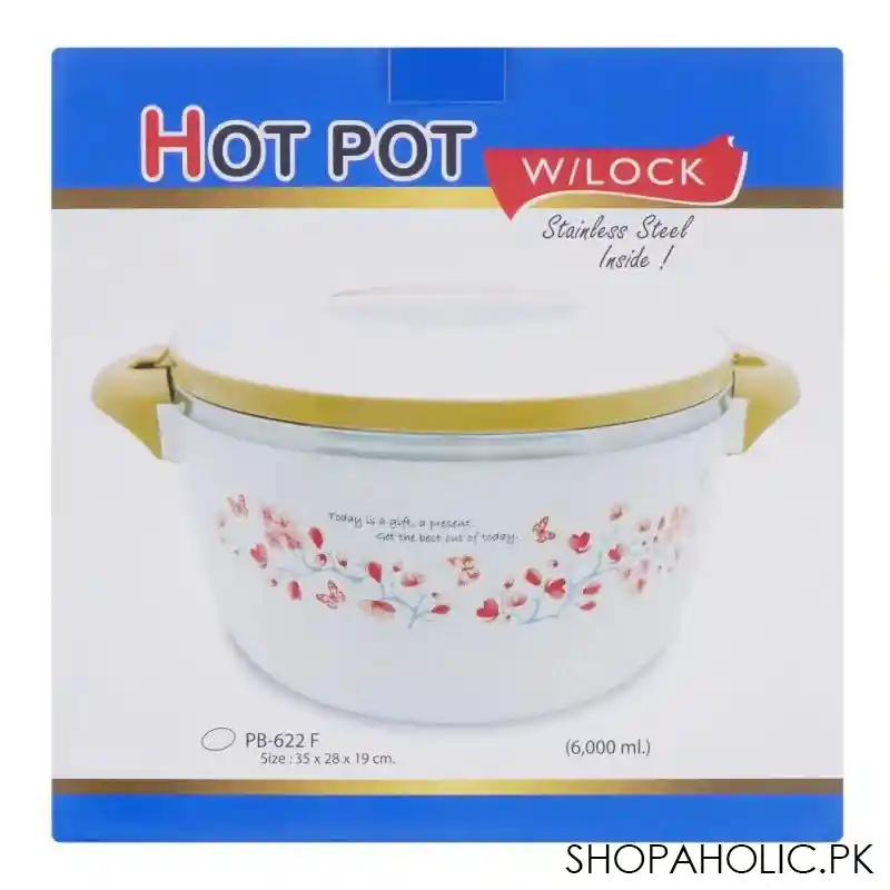 happy ware hot pot with lock, 35x28x19cm, 5700ml, beige, su 622 image5