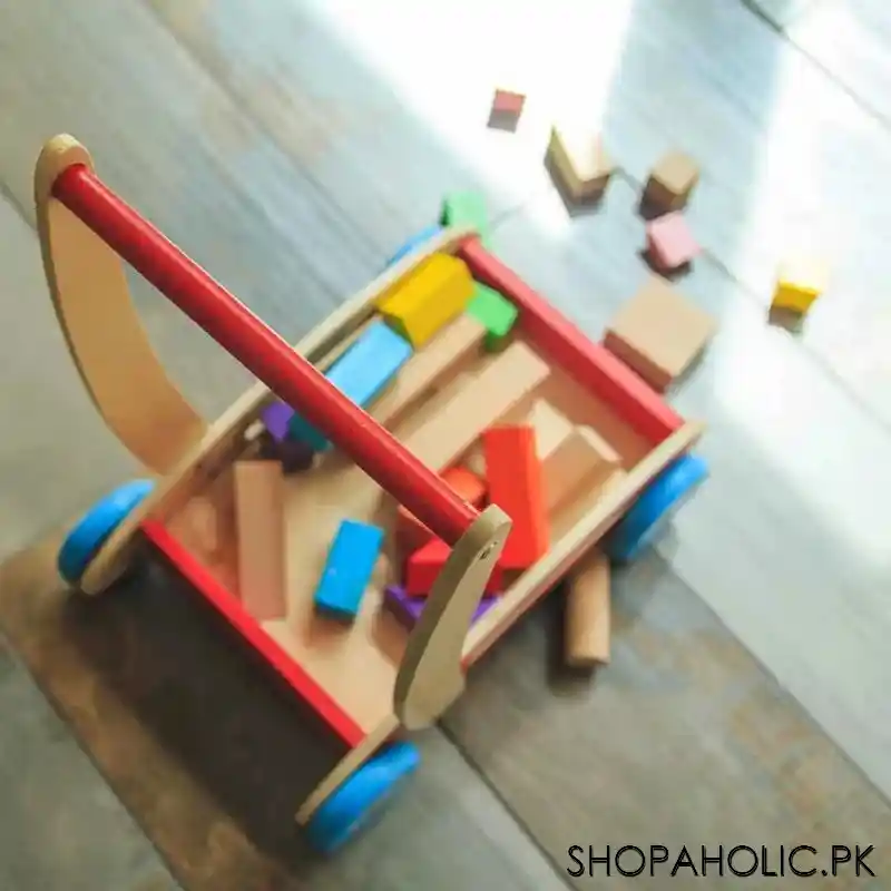 happy wheels wooden toy block cart main image