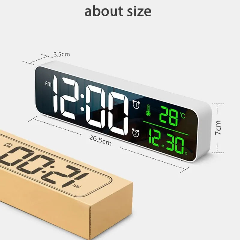 hd display screen digital led music alarm clock image2