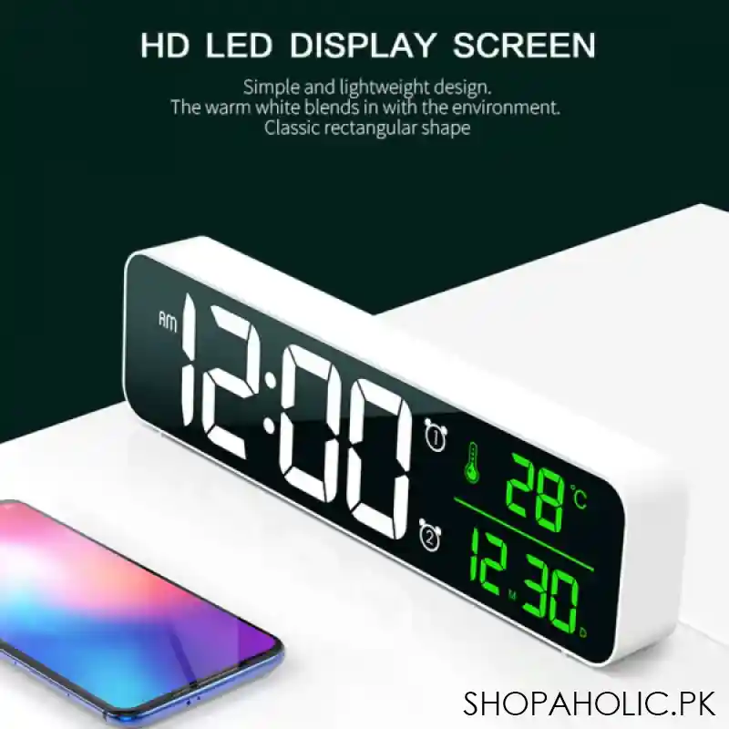 hd display screen digital led music alarm clock main image