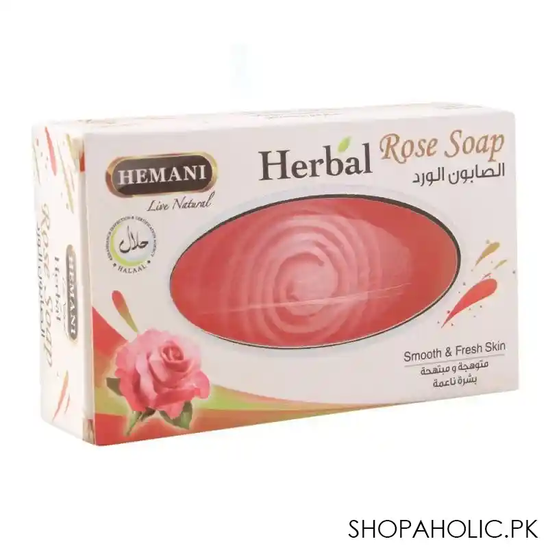 hemani herbal rose soap, 100g main image