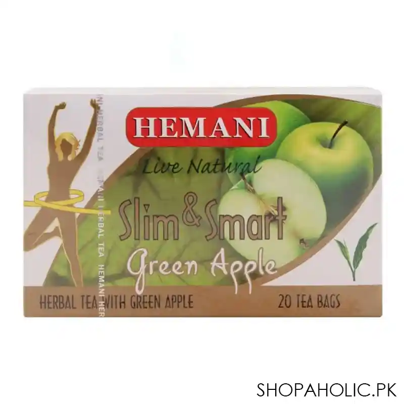 hemani slim & smart green apple herbal tea bags, 20 pack main image