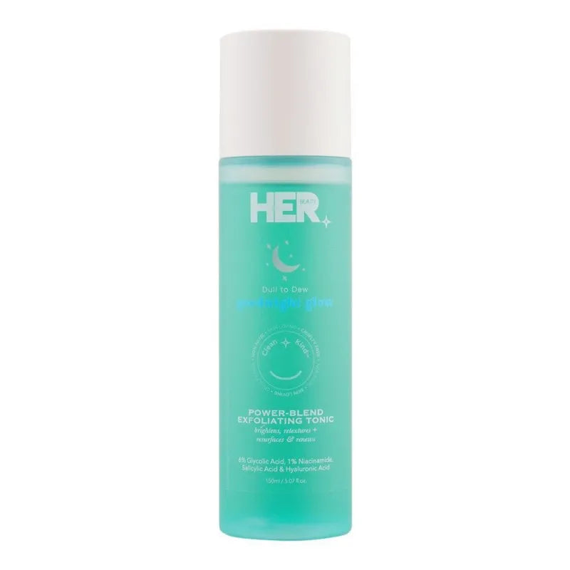 her beauty goodnight glow dull to dew power blend exfoliating tonic, 150ml main image